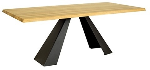 Jídelní stůl ST370 S240 masivní dub (Barva dřeva: Dub přírodní, Barva nožiček: Šedá Lesklá)