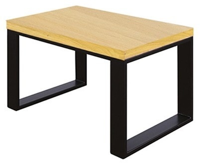 Konferenční stůl ST374 Š120, šířka desky: 4cm, masiv (Barva dřeva: Kakao, Barva nožiček: Černá Matná)