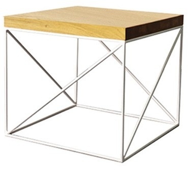 Konferenční stůl ST376 Š55, šířka desky: 2,5cm, masiv (Barva dřeva: Dub přírodní, Barva nožiček: Šedá Lesklá)