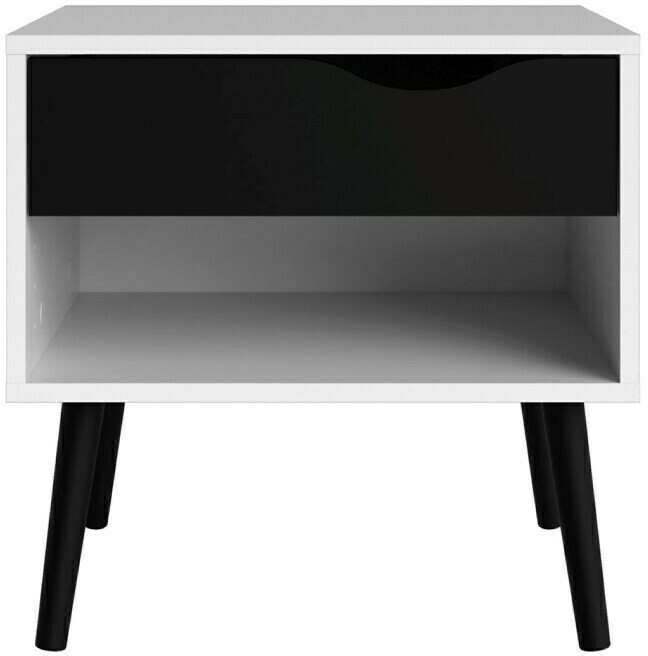 Noční stolek Retro 394 bílá/černá