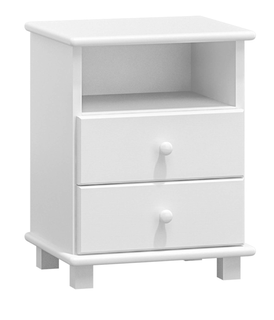 Noční stolek S2 hl. 35 cm (Barva dřeva: Bílá)