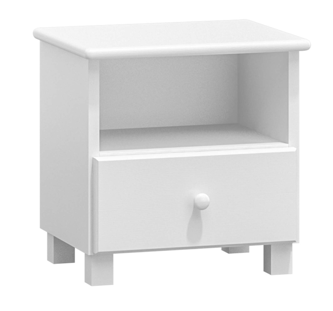 Noční stolek Tina S1 (Barva dřeva: Bílá)