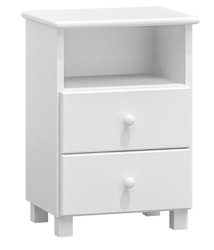 Noční stolek Tina S2 (Barva dřeva: Bílá)
