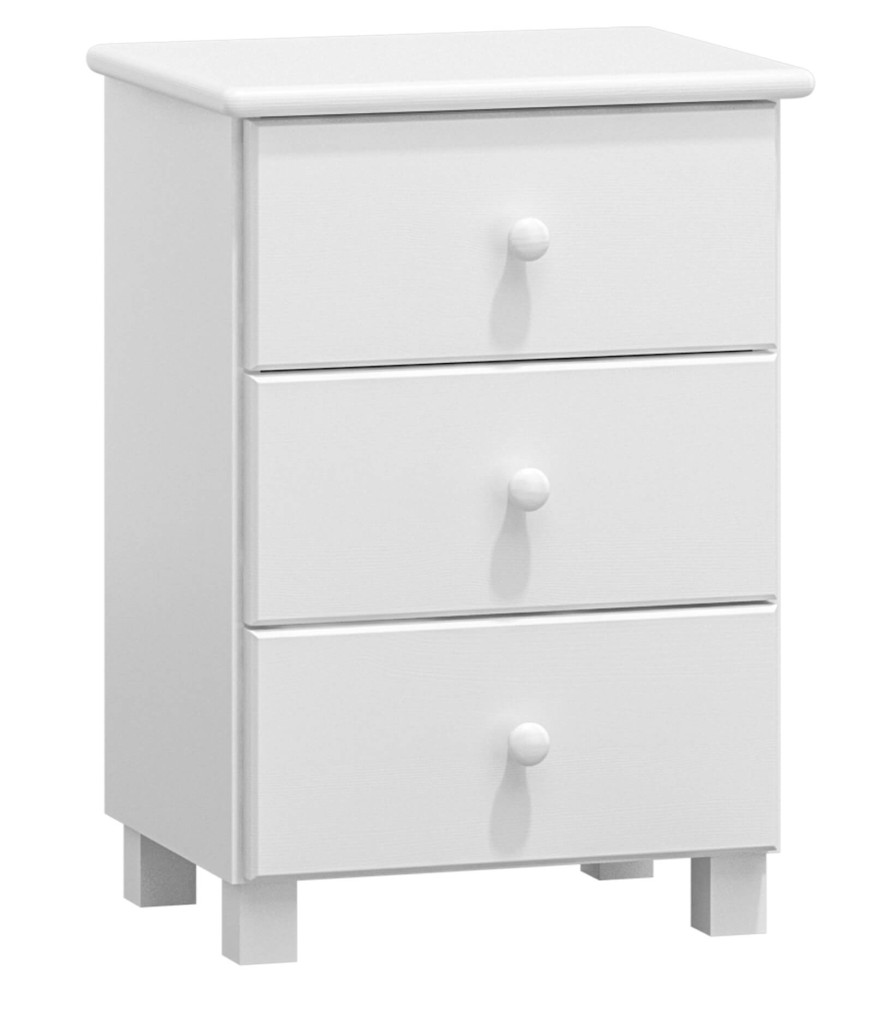 Noční stolek Tina S3 (Barva dřeva: Bílá)