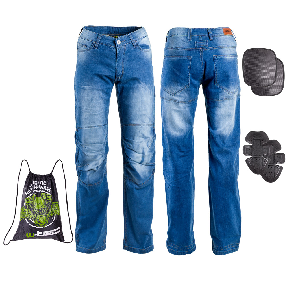 Pánské moto jeansy W-TEC Davosh (Velikost: 3XL, Barva: modrá)