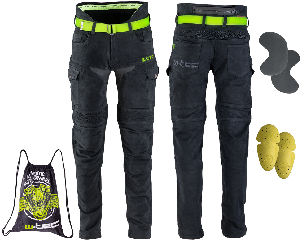 Pánské moto jeansy W-TEC Aredator (Velikost: 30, Barva: černá)