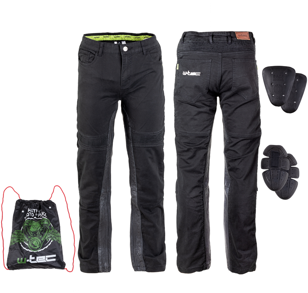 Pánské moto kalhoty W-TEC Raggan (Velikost: S, Barva: černá)