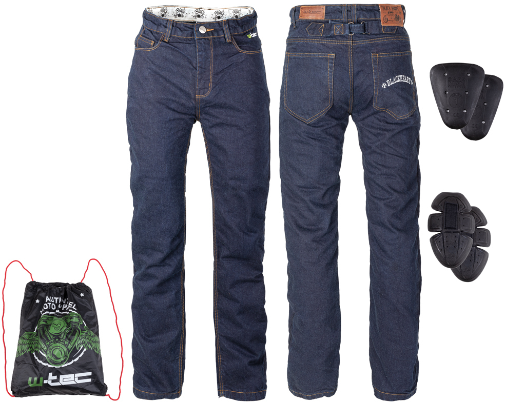 Pánské moto jeansy W-TEC Resoluto (Velikost: S, Barva: modrá)