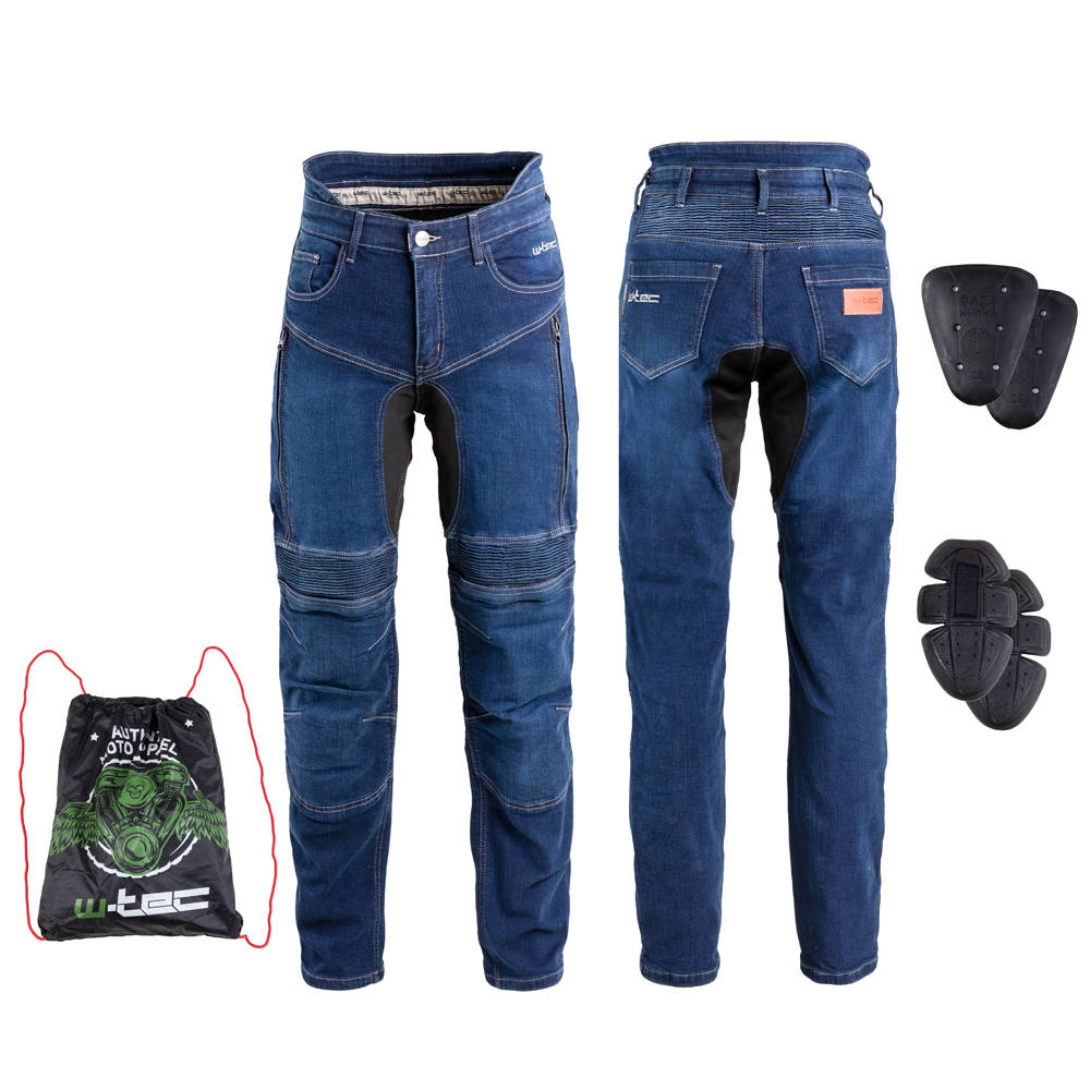 Pánské moto jeansy W-TEC Biterillo (Velikost: S, Barva: modrá)