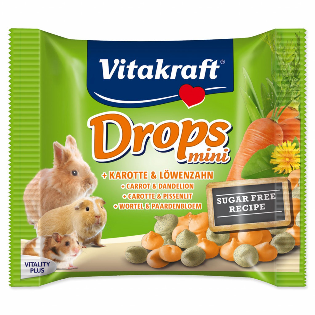 Pochoutka Vitakraft Happy králík, s mrkví, dropsy 40g