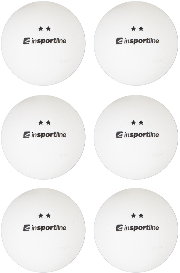 Pingpongové míčky inSPORTline Elisenda S2 6ks (Barva: bílá)