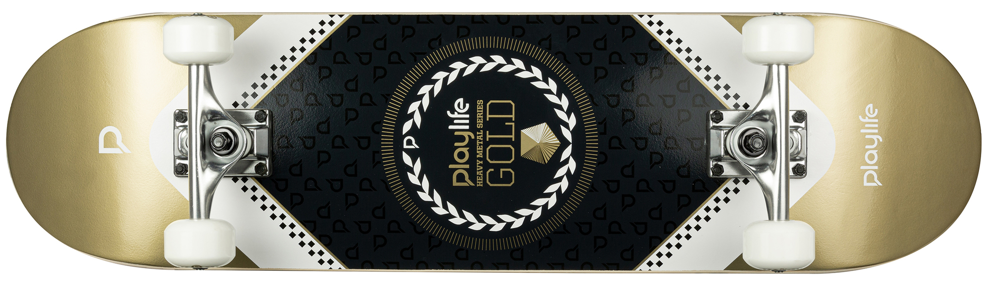 Skateboard Playlife Heavy Metal Gold 31x8" (Řada: Playlife)