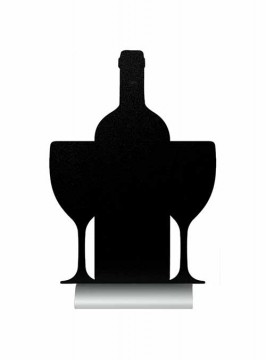 Stolní tabulka Securit Silhouette ALUMINIUM WINE s popisovatelným povrchem + popisovač