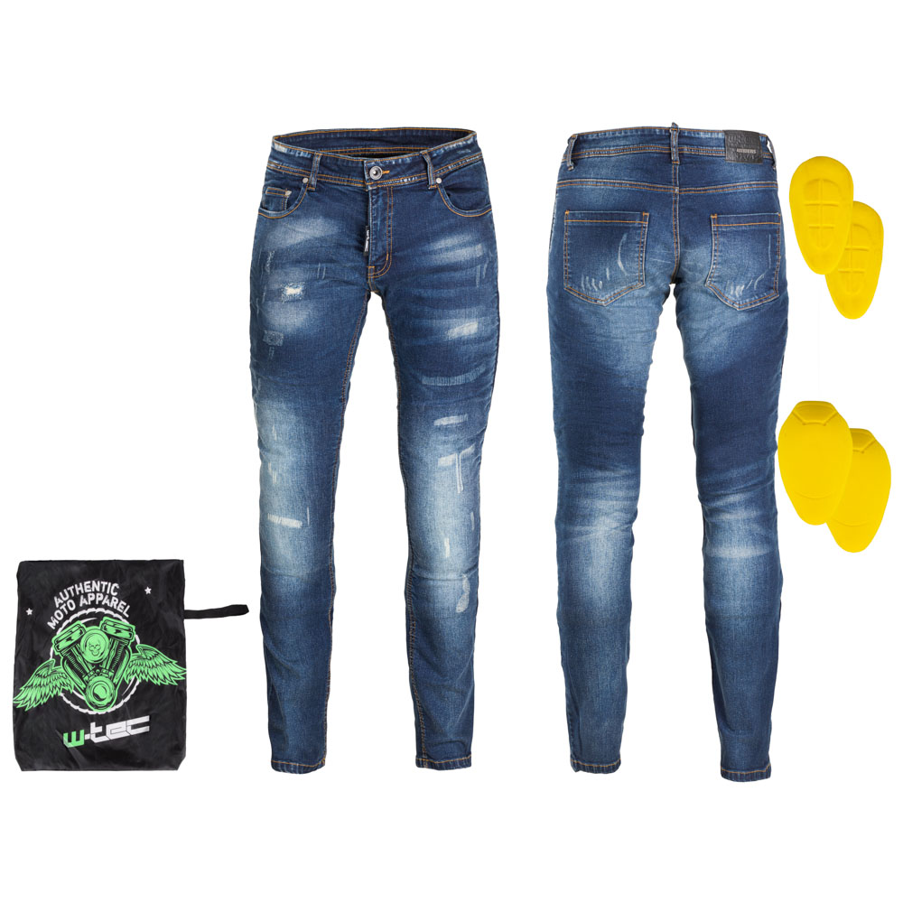 Pánské moto jeansy W-TEC Feeldy (Velikost: 4XL, Barva: modrá)