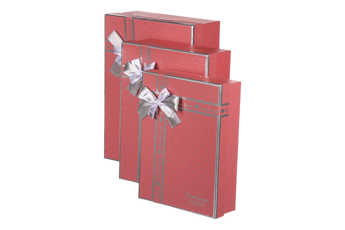 Flower box - papírový obal, červený, cena za sadu 3 ks SF35041, sada 2 ks