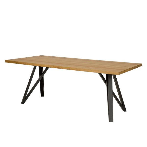 Jídelní stůl ST378, 160x75x90, dub/kov (Délka: 90, Barva dřeva: Bělená)