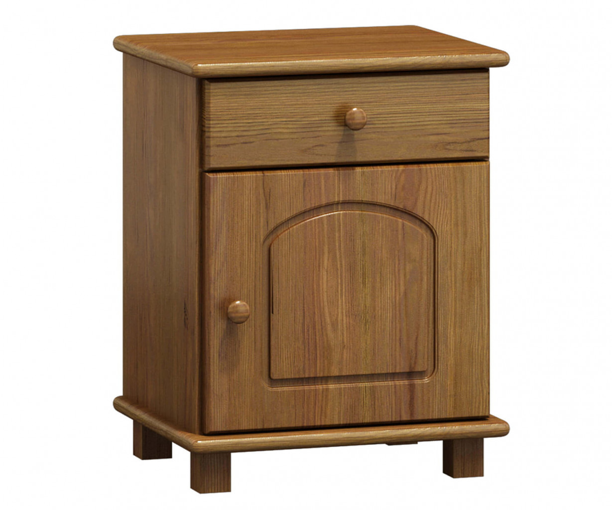 Noční stolek masiv borovice se skříňkou a zásuvkou MATYÁŠ (Barva dřeva: moření dub)