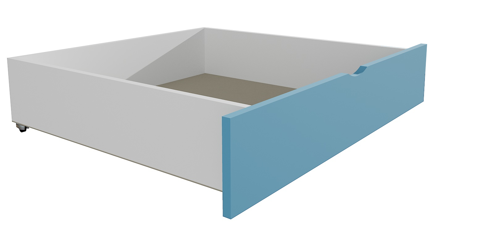 Zásuvka / šuplík masiv borovice / LTD - 1 kus / polovina délky postele (Barva dřeva: barva modrá, Délka: 180 cm, Varianta: bez přistýlky)