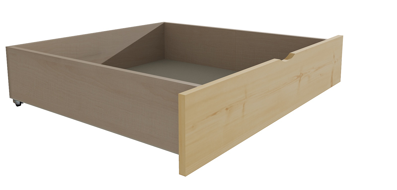 Zásuvka / šuplík masiv borovice / LTD - 1 kus / polovina délky postele (Barva dřeva: bezbarvý lak, Délka: 190 cm, Varianta: bez přistýlky)