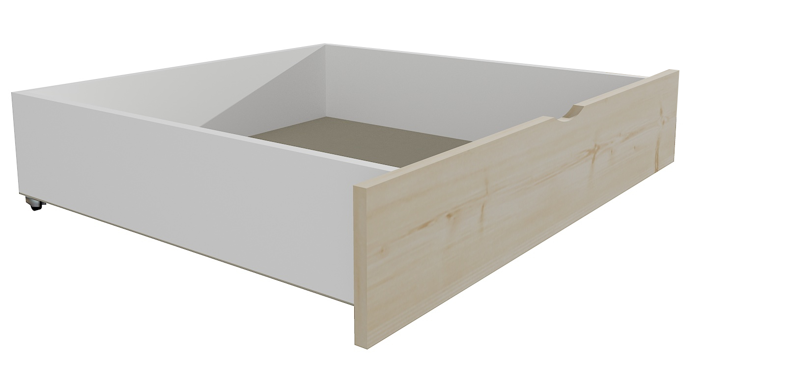 Zásuvka / šuplík masiv borovice / LTD - 1 kus / polovina délky postele (Barva dřeva: surové dřevo, Délka: 160 cm, Varianta: bez přistýlky)