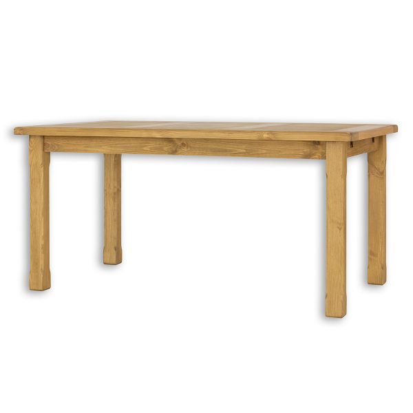 Jídelní stůl ST701, 120x76x80, borovice, vosk (Délka: 80, Struktura desky: Parkety, Barva dřeva: Světlý vosk)