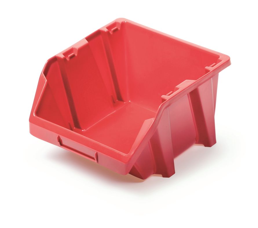 Plastový úložný box BINEER SHORT 118x98x70 červený, sada 24 ks