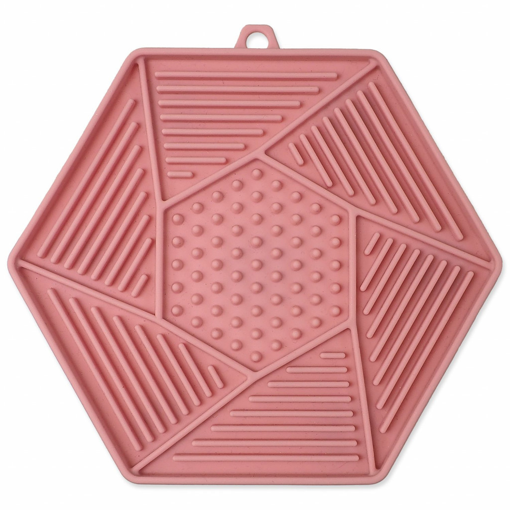 Podložka lízací Epic Pet Lick&Snack hexagon světle růžový 17x15cm