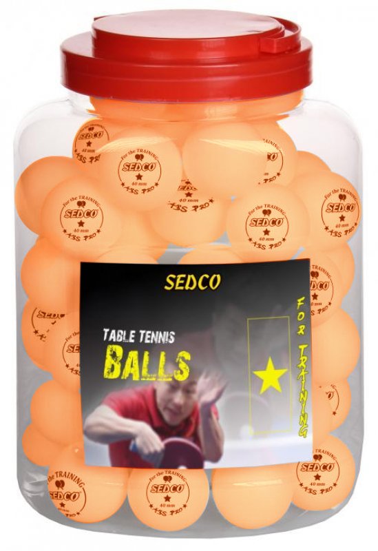 Míčky na stolní tenis SEDCO for TRAINING 1* CELL FREE 60ks - dóza (oranžová)