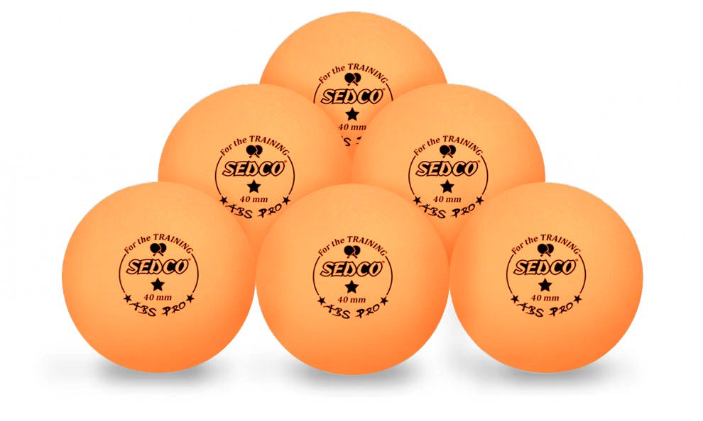 Míčky na stolní tenis SEDCO for TRAINING 1* CELL FREE 6ks (oranžová)