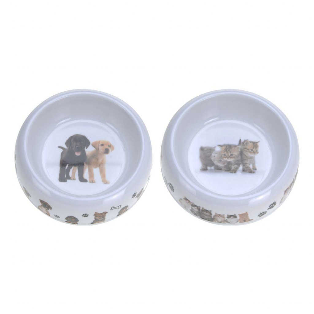 Miska pro zvířata 16cm KOČKA, PES melamin, mix dekorů
