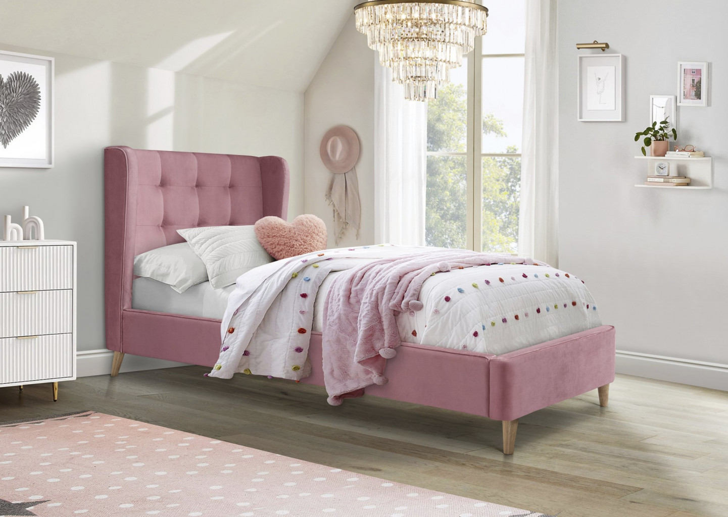ESTELLA postel 90x200 cm růžová
