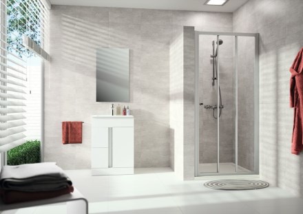 CONCEPT 100 NEW sprchové dveře 80x190 cm, posuvné, stříbrná pololesklá/čiré sklo