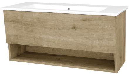 CONCEPT 400 skříňka pod umyvadlo 960x485x480mm, se zásuvkou a otevřenou nikou, dub arlington