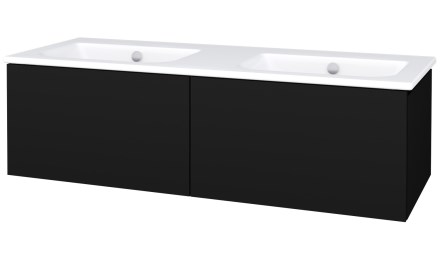 CONCEPT MODULAR skříň pod dvě umyvadla 1225x495x332mm, 2x výřez, 2 zásuvky, graphite/graphite