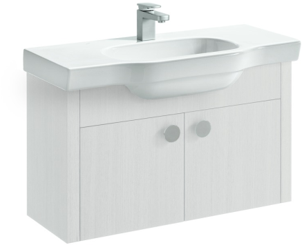 LAUFEN LB3 MODERN skříňka pod umyvadlo 970x370mm 2 dvířka, chromované úchytky, bílá