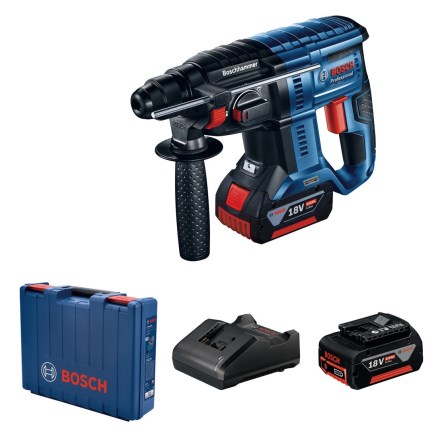 BOSCH PROFESSIONAL GBH 180-LI aku vrtací kladivo 18V, SDS plus, 2x akumulátor, nabíječka, kufr