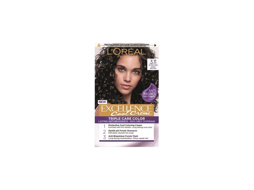 L'Oréal Paris Excellence Cool Creme permanentní barva na vlasy 3.11 Ultra popelavá tmavá hnědá