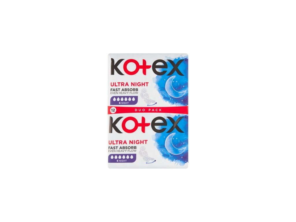 Kotex Ultra Night Duo Pack dámské hygienické vložky 12 ks