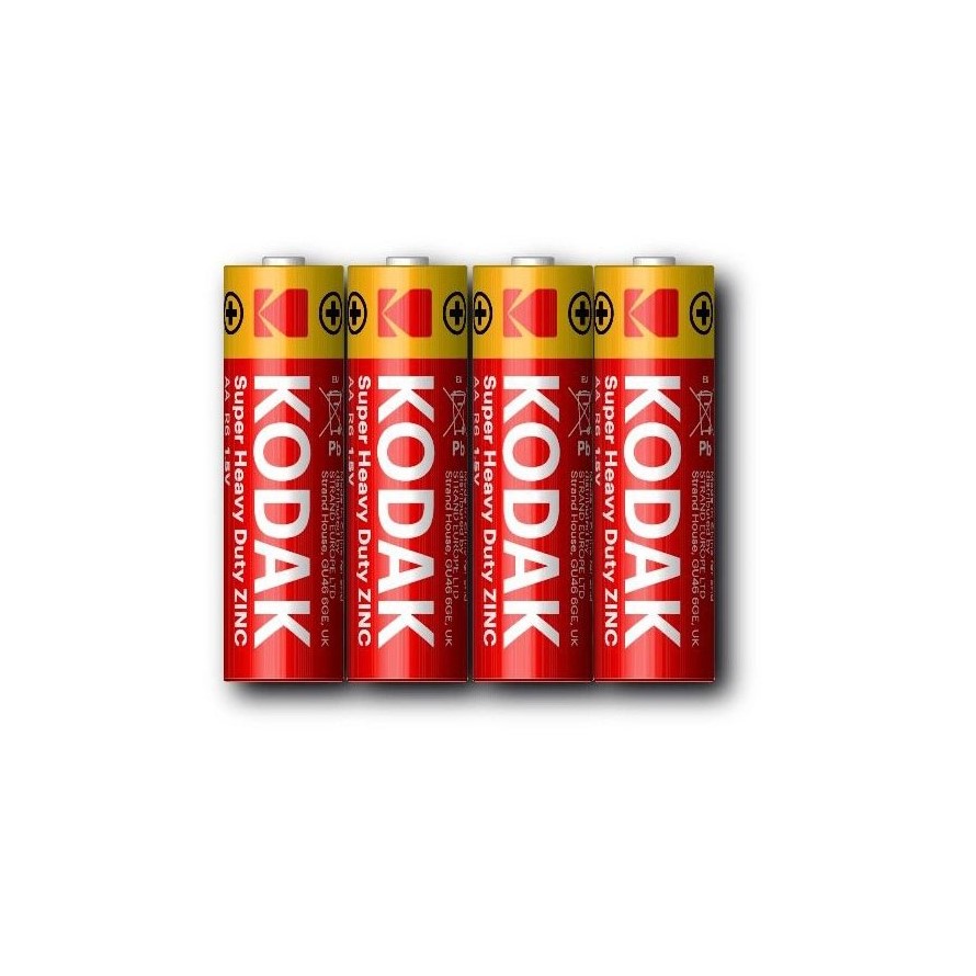 Baterie Kodak AA Heavy Duty zinko-chloridová 4 ks, fólie