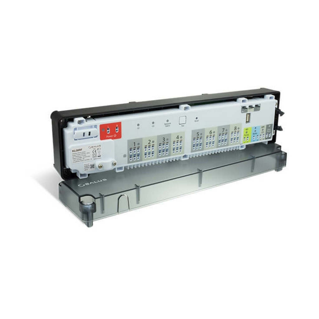 Svorkovnice Salus KL08RF bezdrátová centrální pro zónovou reg., 8 zón, 32 okruhů, 230V, 2,4 GHz