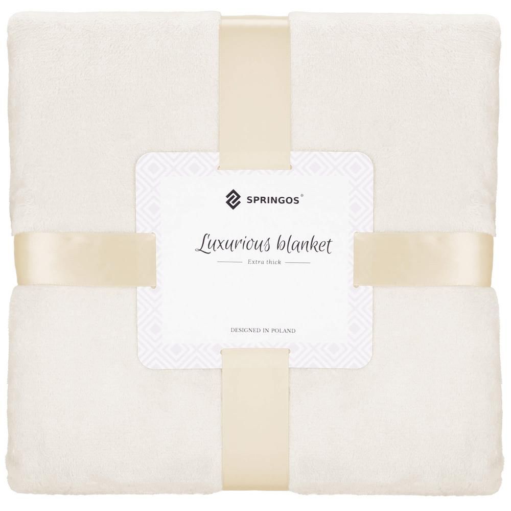 Plyšová deka 150x200 cm SPRINGOS GRANDE krémová
