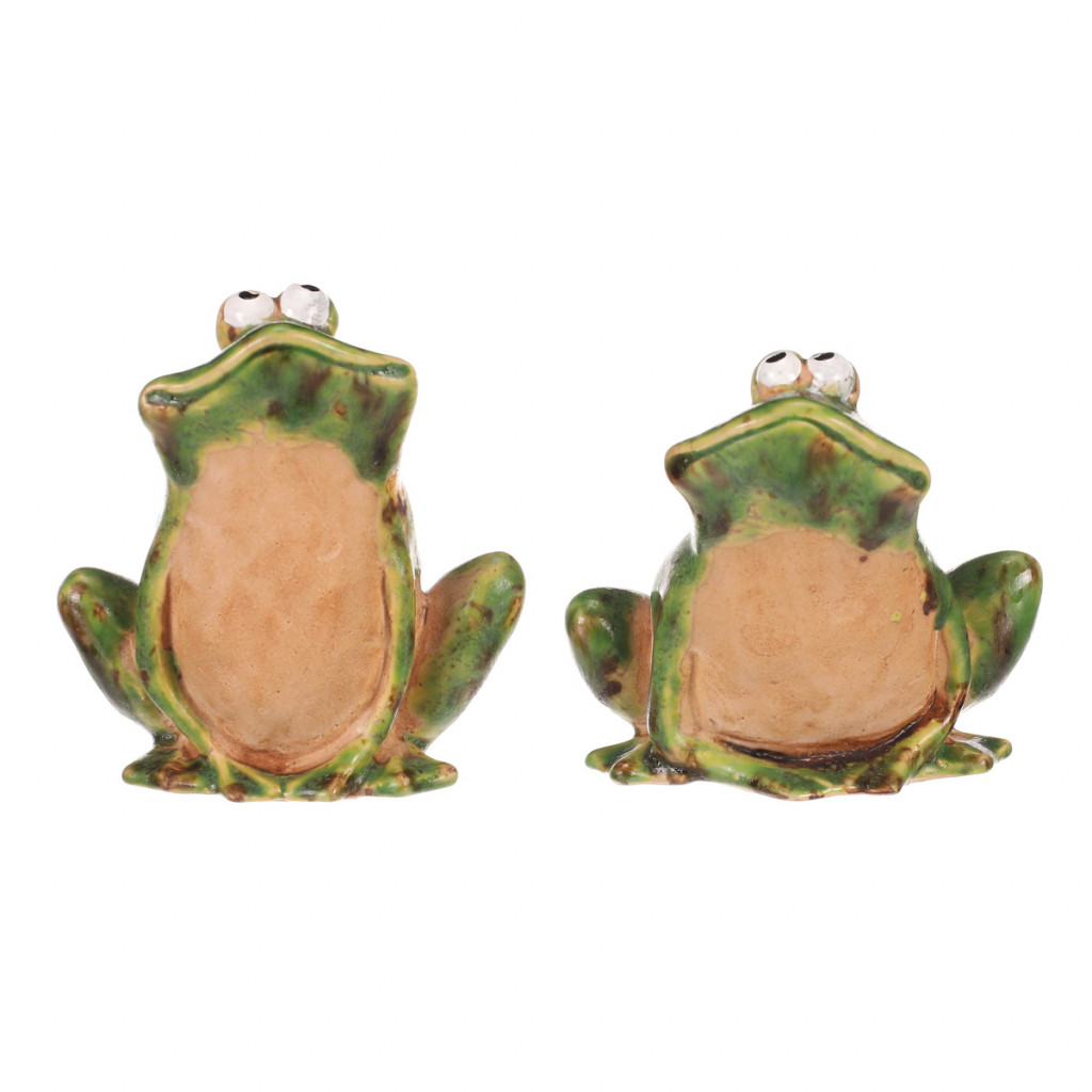 Žába - keramická figurka, mix 2 druhů, cena za 1 ks KEK9707-S, sada 6 ks